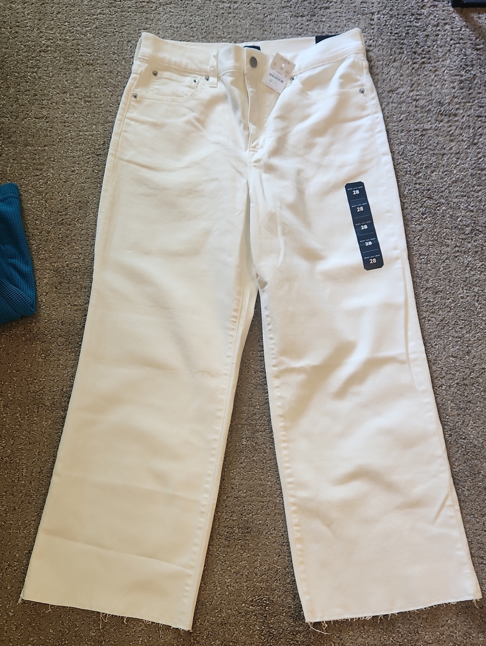 J. Crew Wide-Leg Crop Jeans in White